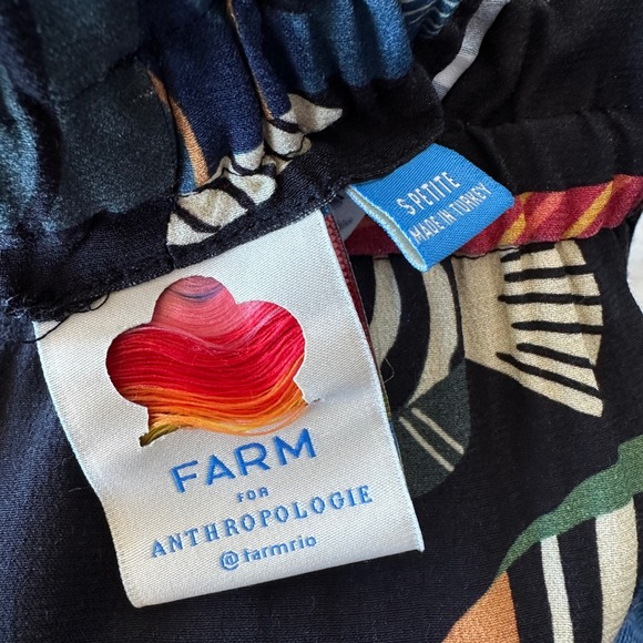 Farm Rio Anthropologie Sea Life Joggers Fish‎ Print Pant Embroidered Petite S - Picture 8 of 11